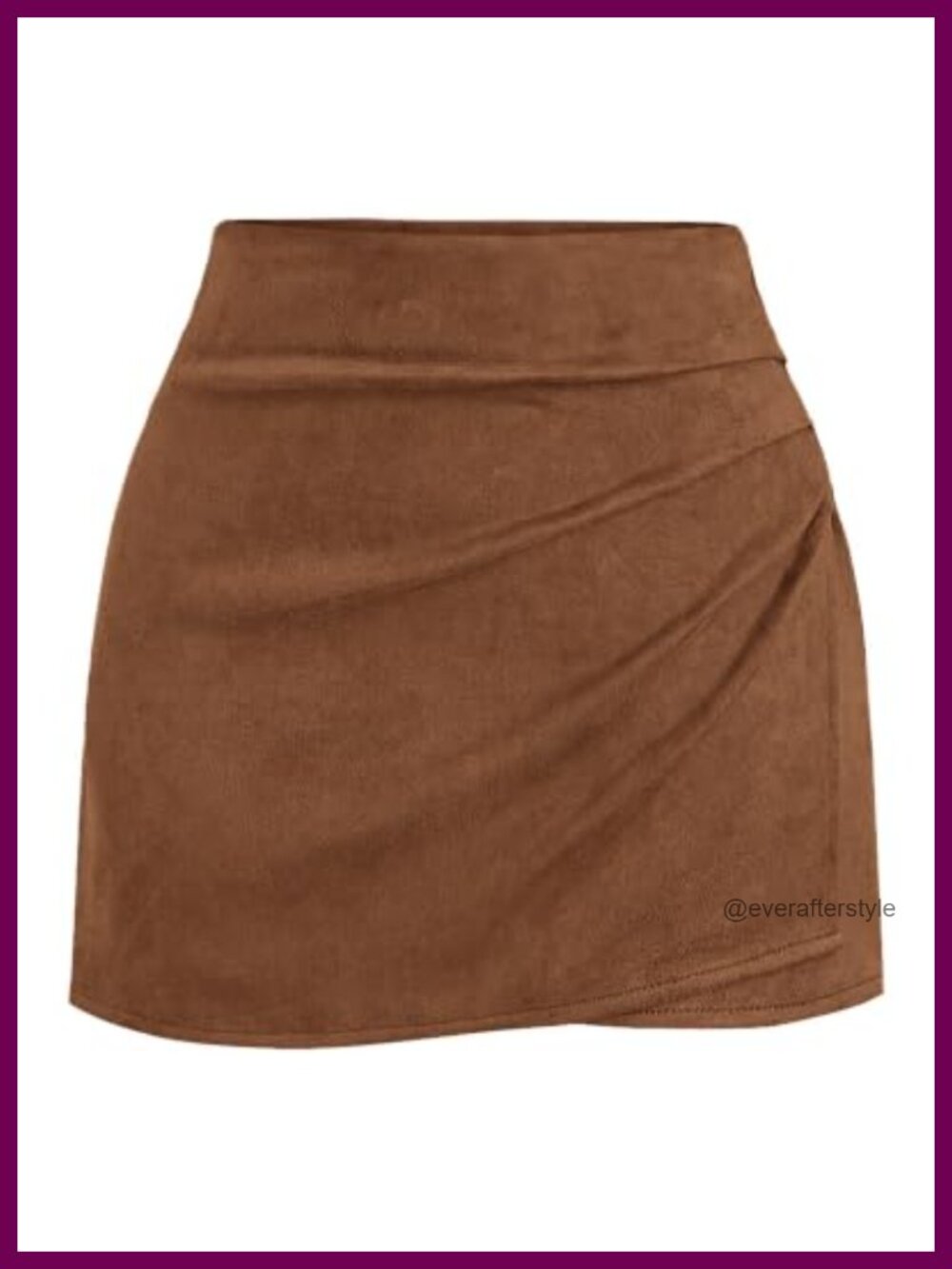 Faux Suede Ruched Wrap Mini Skort for Women